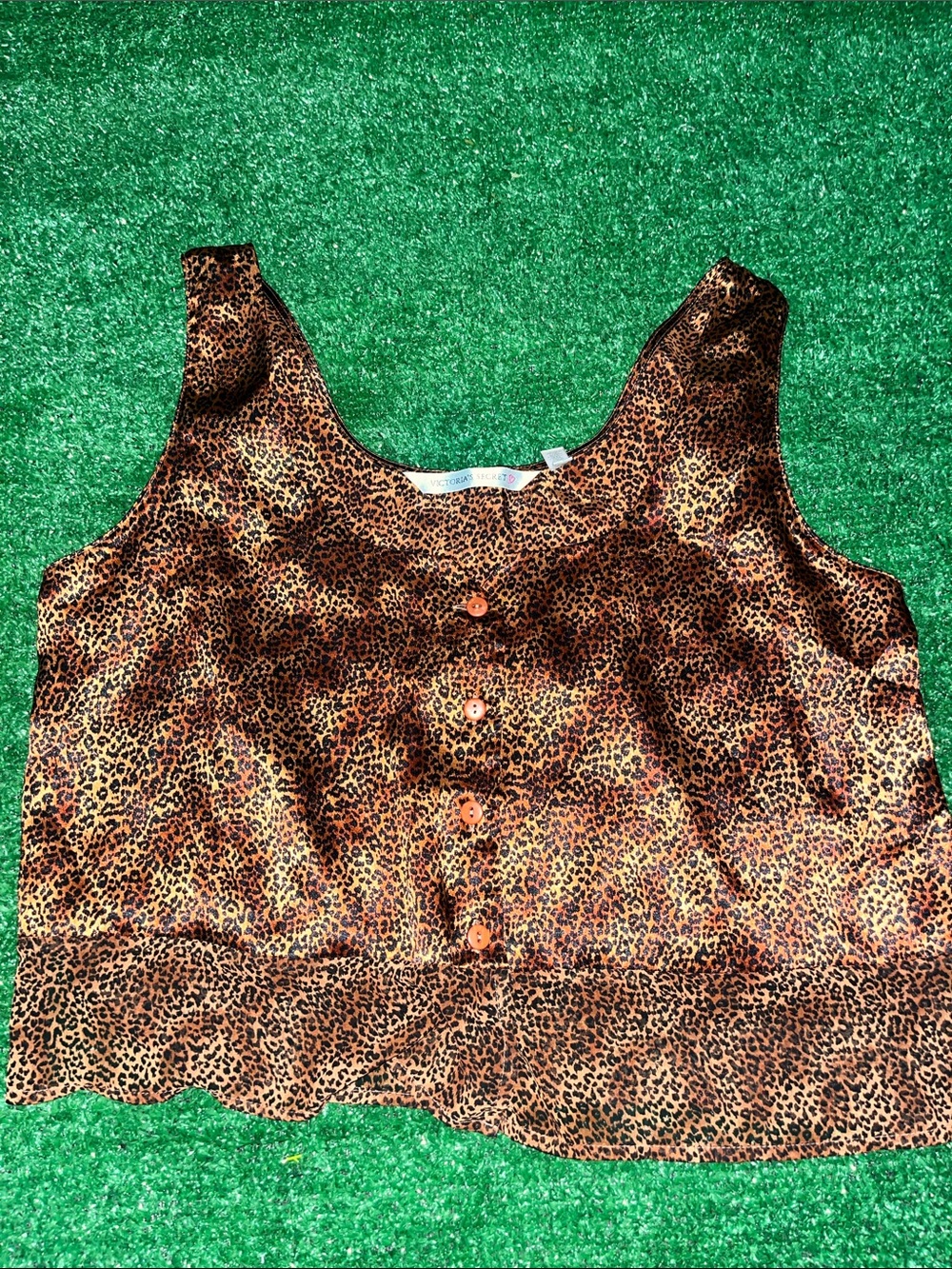 Vintage 90s Victoria’s Secret Leopard Button Tank LIGHTWEIGHT
